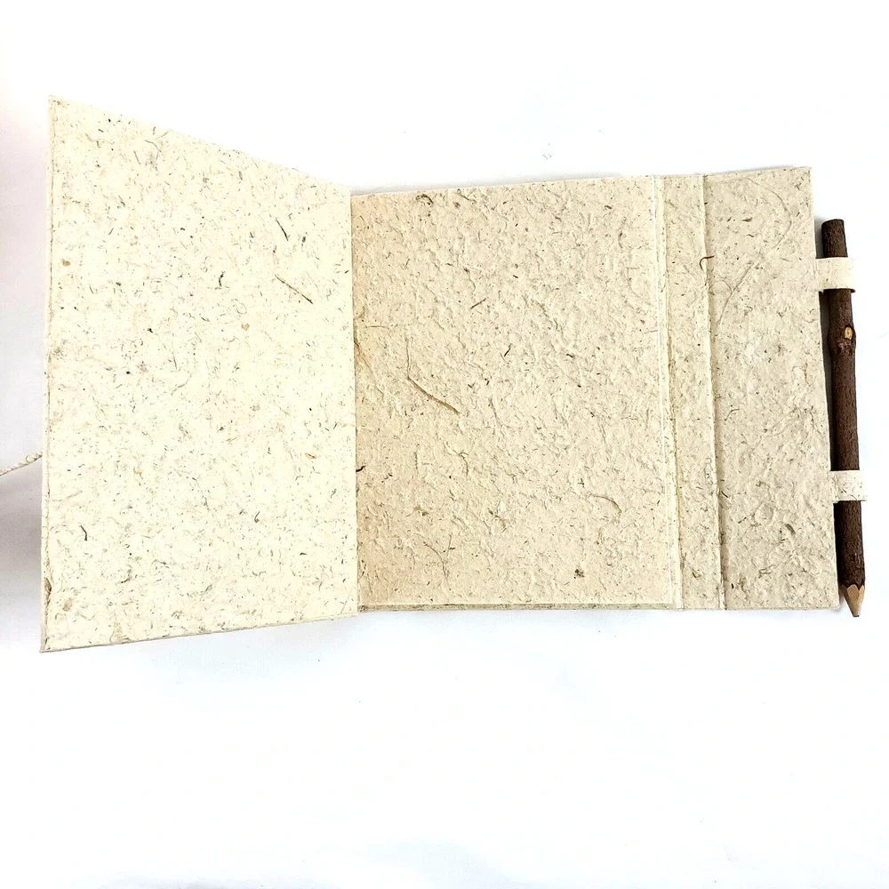 Handmade Seeded Recycled Texture Notebook Journal 56 Pages & Pencil Sketchbook